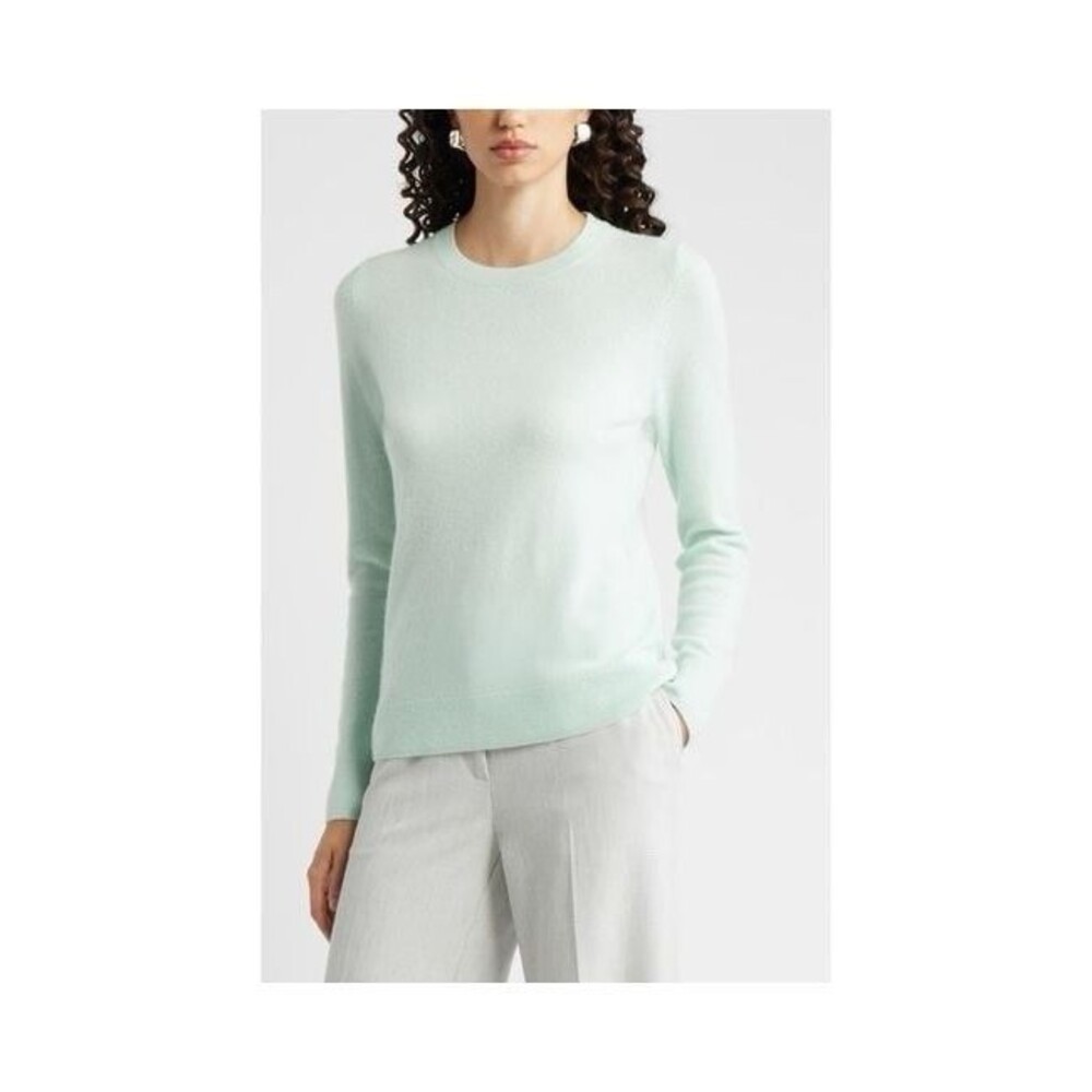 nordstrom 100% cashmere sweater LIght Green women Size L